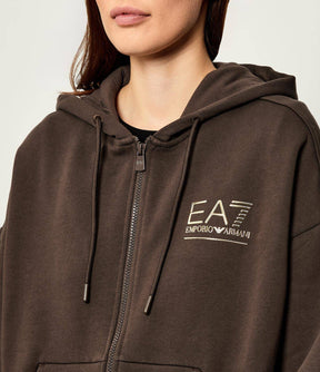 EMPORIO ARMANI DONNA TUTA VISIBILITY IN MISTO COTONE MARRONE