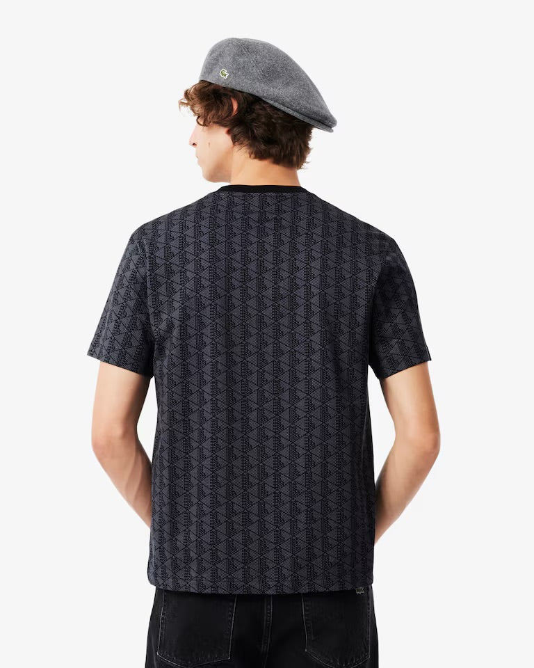 LACOSTE T-Shirt Monogram Nera