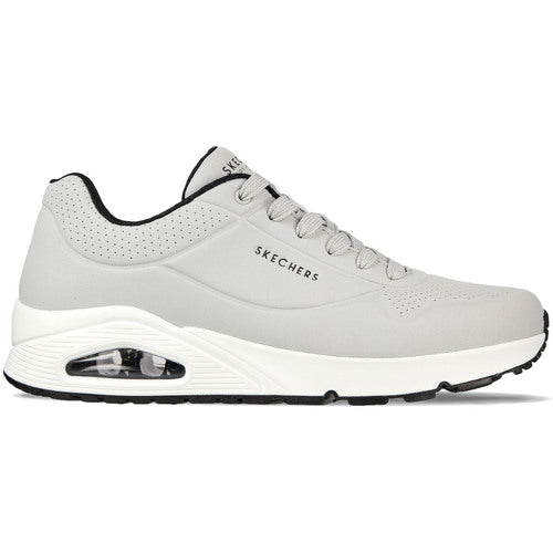 52358 LGBK Skechers Uno Stand On Air Sneaker Unisex Grigio Chiaro