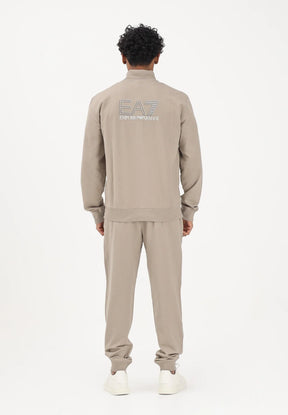 EMPORIO ARMANI Tuta In Cotone Con Zip Visibility Senza Cappuccio Beige