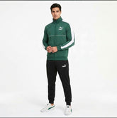 PUMA Tuta Completa Con Zip Acetata Verde/Bianco