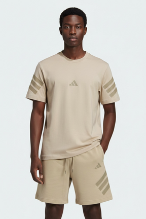Adidas Completino Tech Cotone Uomo Beige Bande Laterali