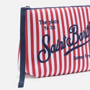 SAINT BARTH MC2 SAINT BARTH POCHETTE ALINE STRIPES MINI ROSSO
