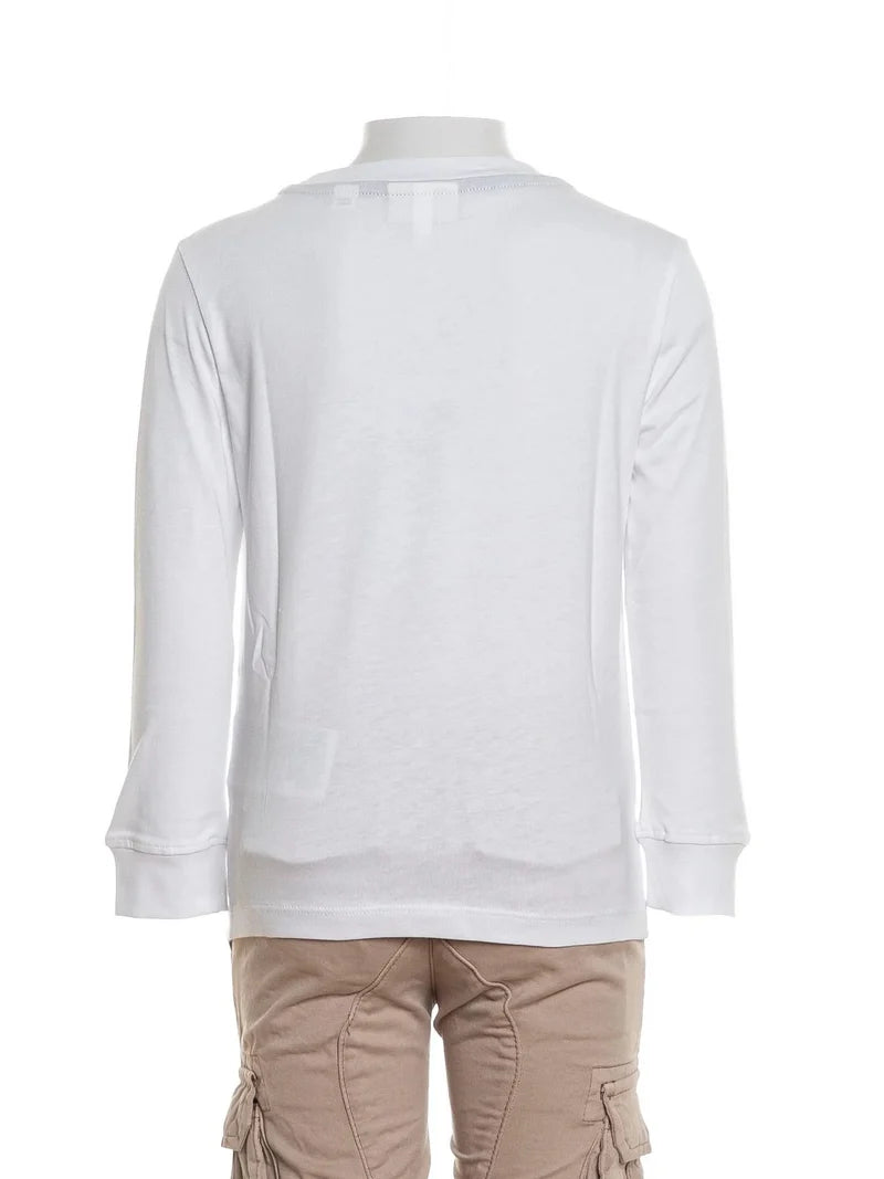 LACOSTE T-Shirt Manica Lunga Bambino Bianco