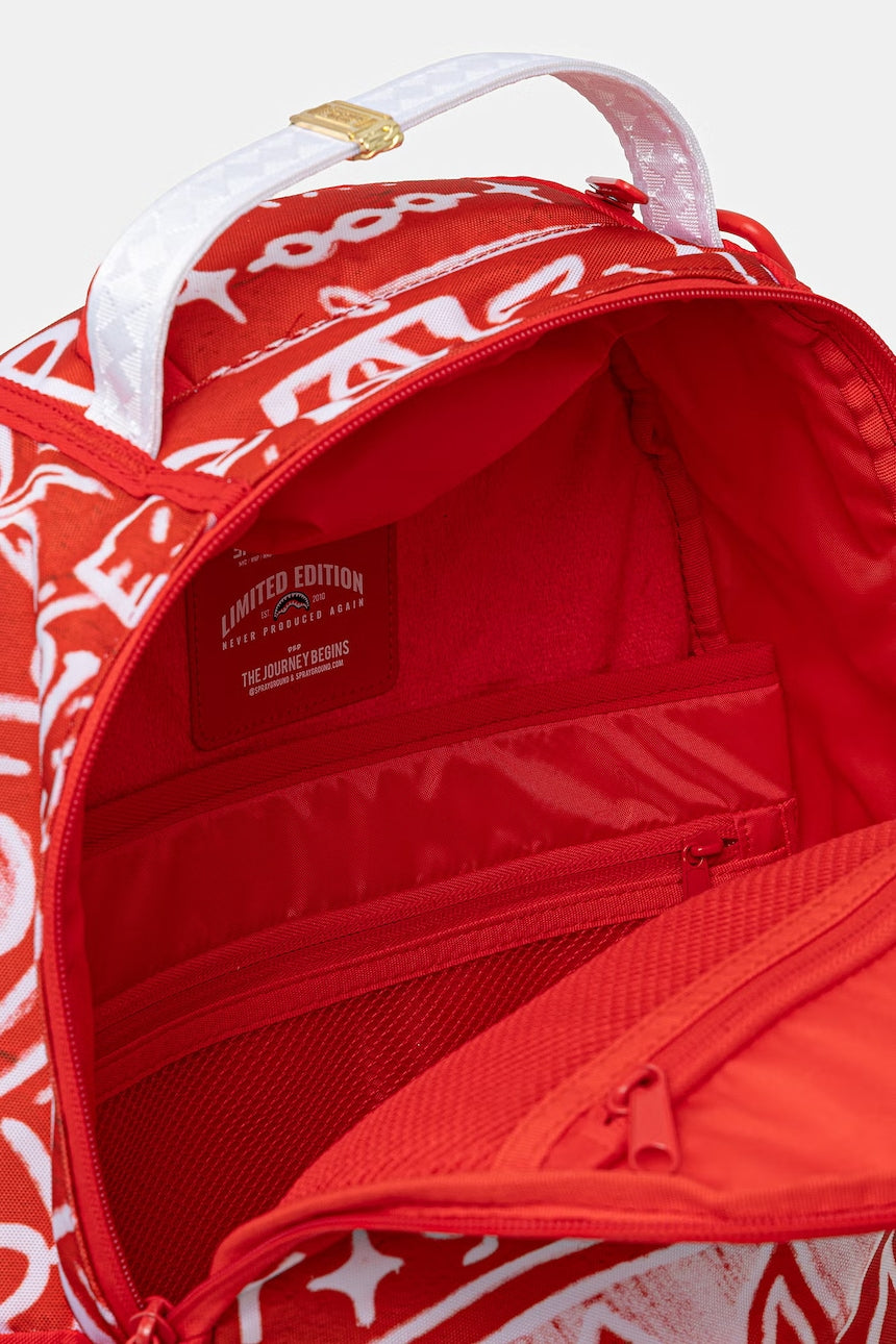 SPRAYGROUND Zaino Graffiti Wall Red Rosso/Bianco