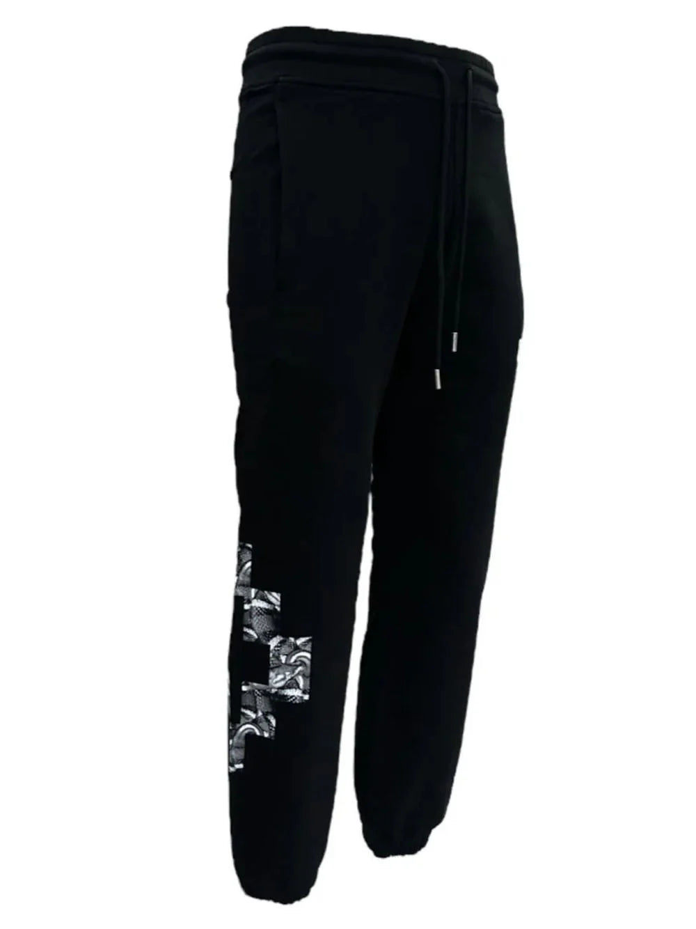 MARCELO BURLON COUNTY OF MILAN Pantalone Con Logo e stampa serpente Nero/Bianco