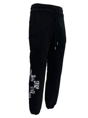MARCELO BURLON COUNTY OF MILAN Pantalone Con Logo e stampa serpente Nero/Bianco