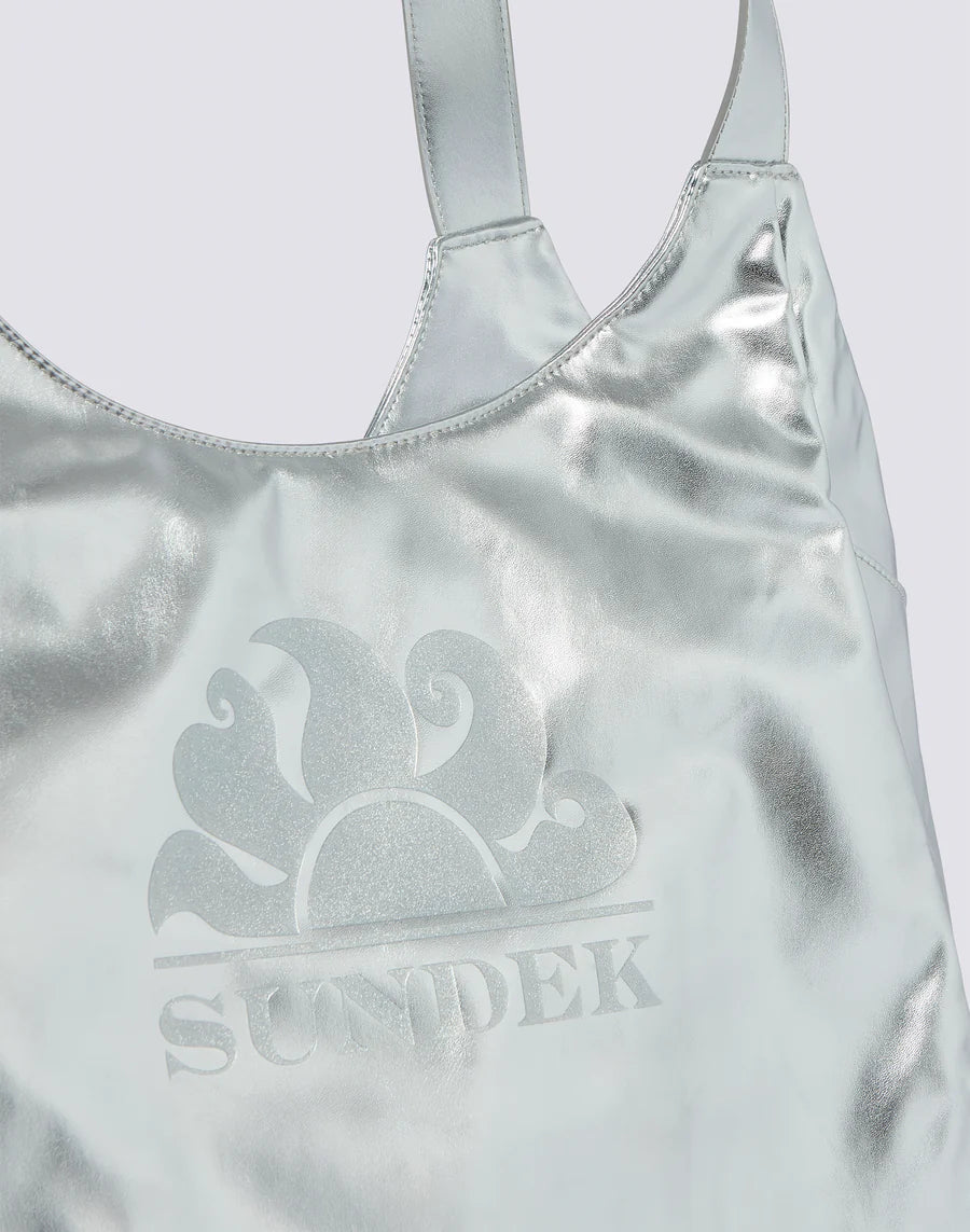 Sundek SUNDEK Borsa Da Mare Laminata Con Logo Silver - foto 3 - Tommaseo Clothing