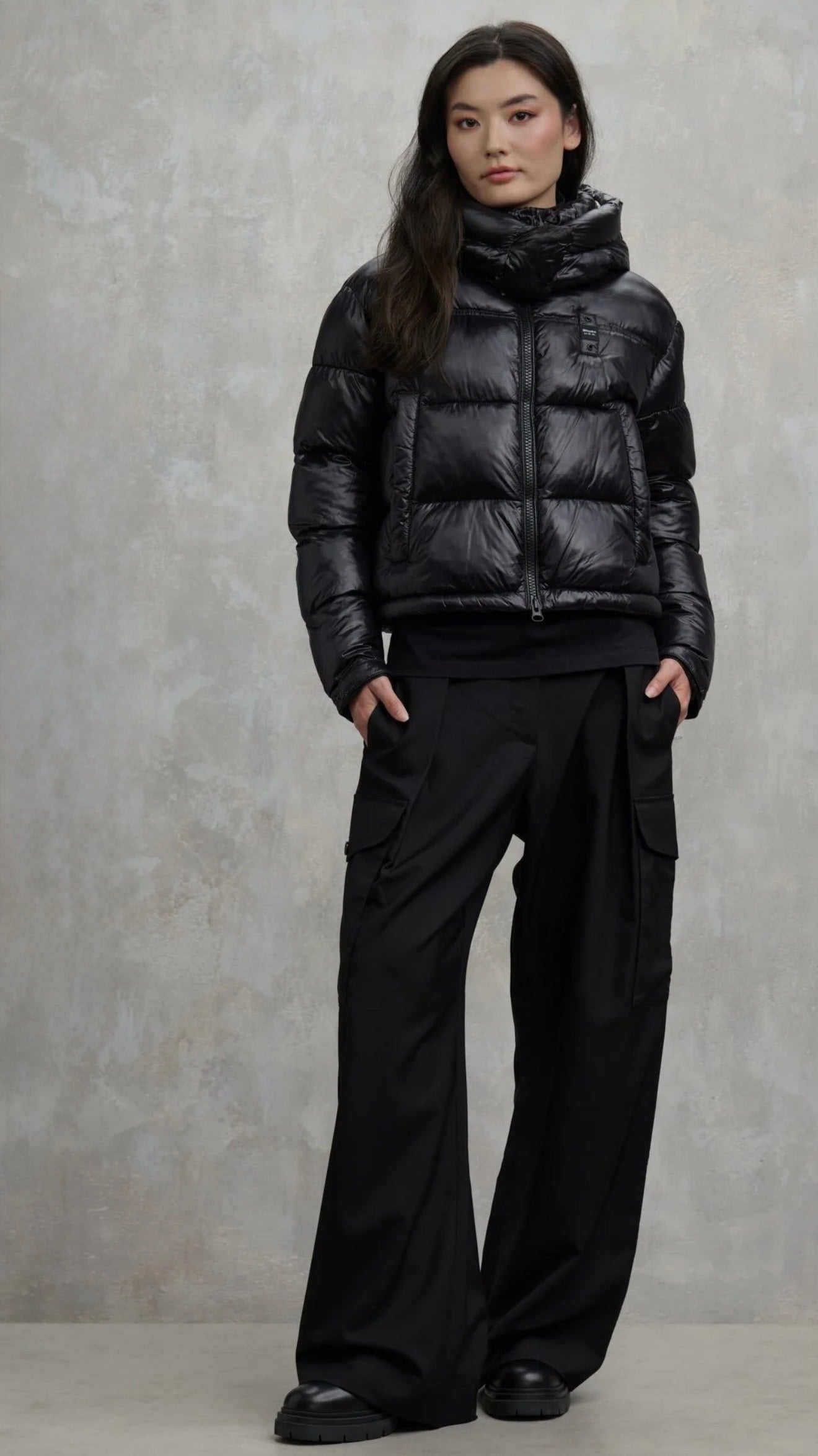 BLAUER Giubbotto Cropped Ovattato Donna Nero