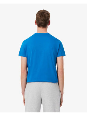 LACOSTE T-Shirt Basic In Cotone Pima Blu Elettrico