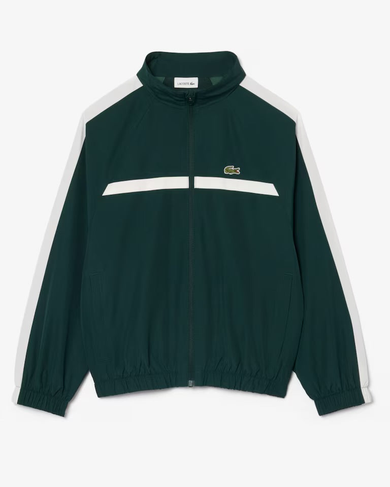 LACOSTE Bambino Tuta Colorblock In Taffeta Verde/Bianco