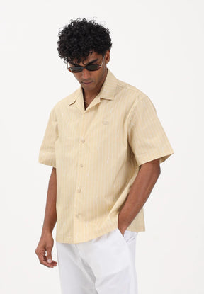 LACOSTE Coordinato Camicia Mezze Maniche e Pantaloncino Rigato Beige