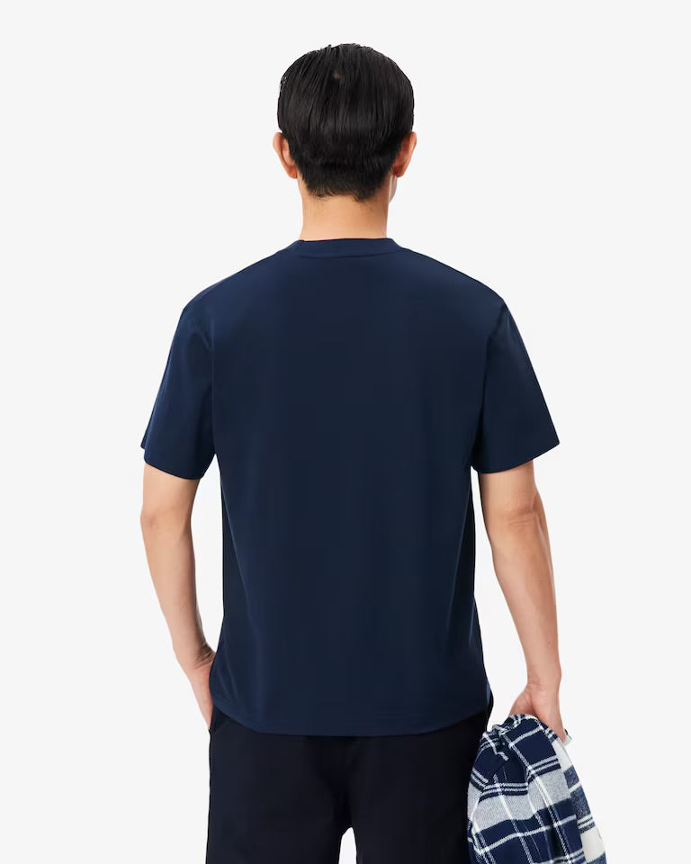 LACOSTE T-Shirt in Piquè di Cotone Pima Blu