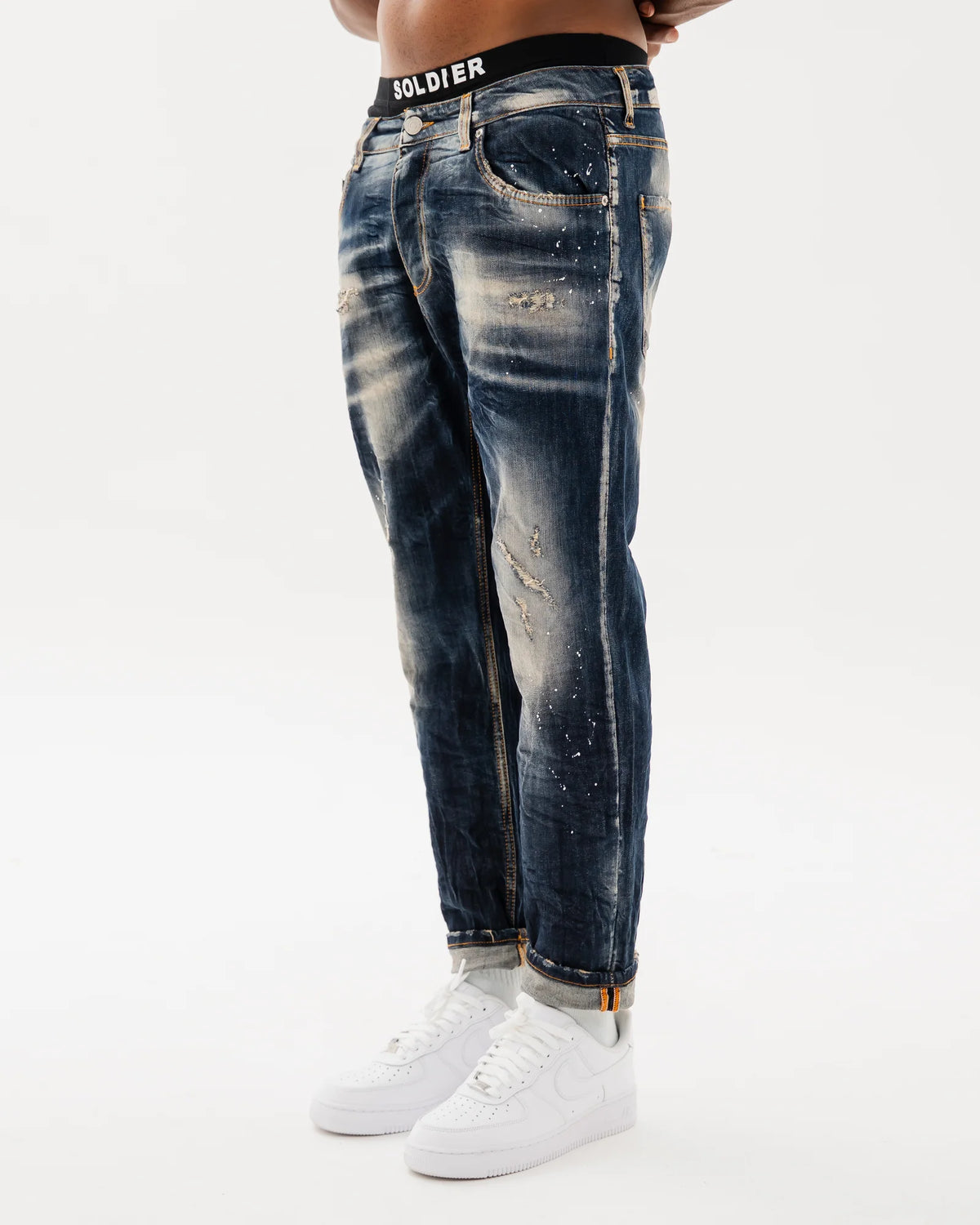 SOLDIER Jeans New Woll Regualr Fit Made in Italy Denim Blu Sabbiato