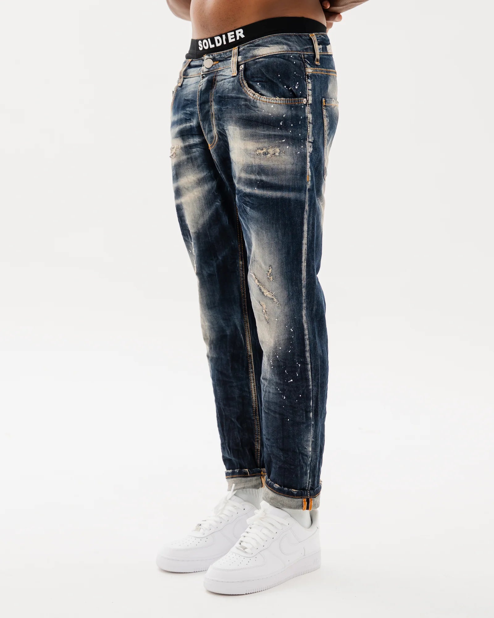 SOLDIER Jeans New Woll Regualr Fit Made in Italy Denim Blu Sabbiato