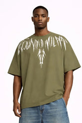 COUNTY OF MILAN T-Shirt Marcelo Burlon Verde Stampa Logo Bianco