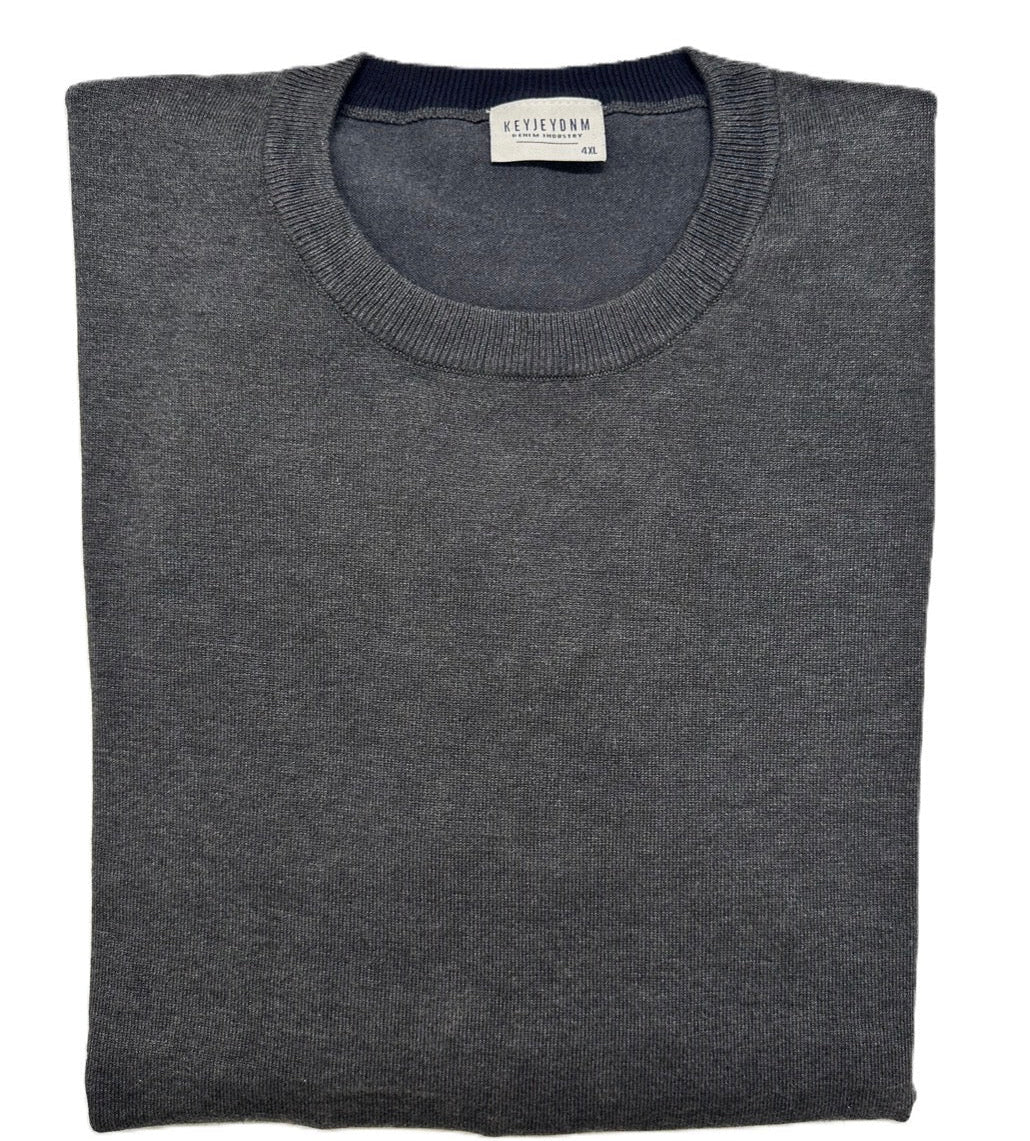 KEYJEY Maglioncino Girocollo Grigio Scuro