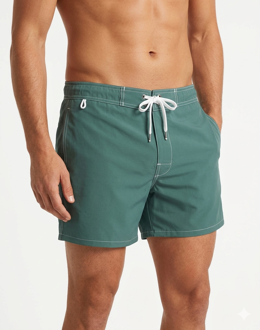 SUNDEK Costume Da Bagno Iconic Taffeta Verde Militare