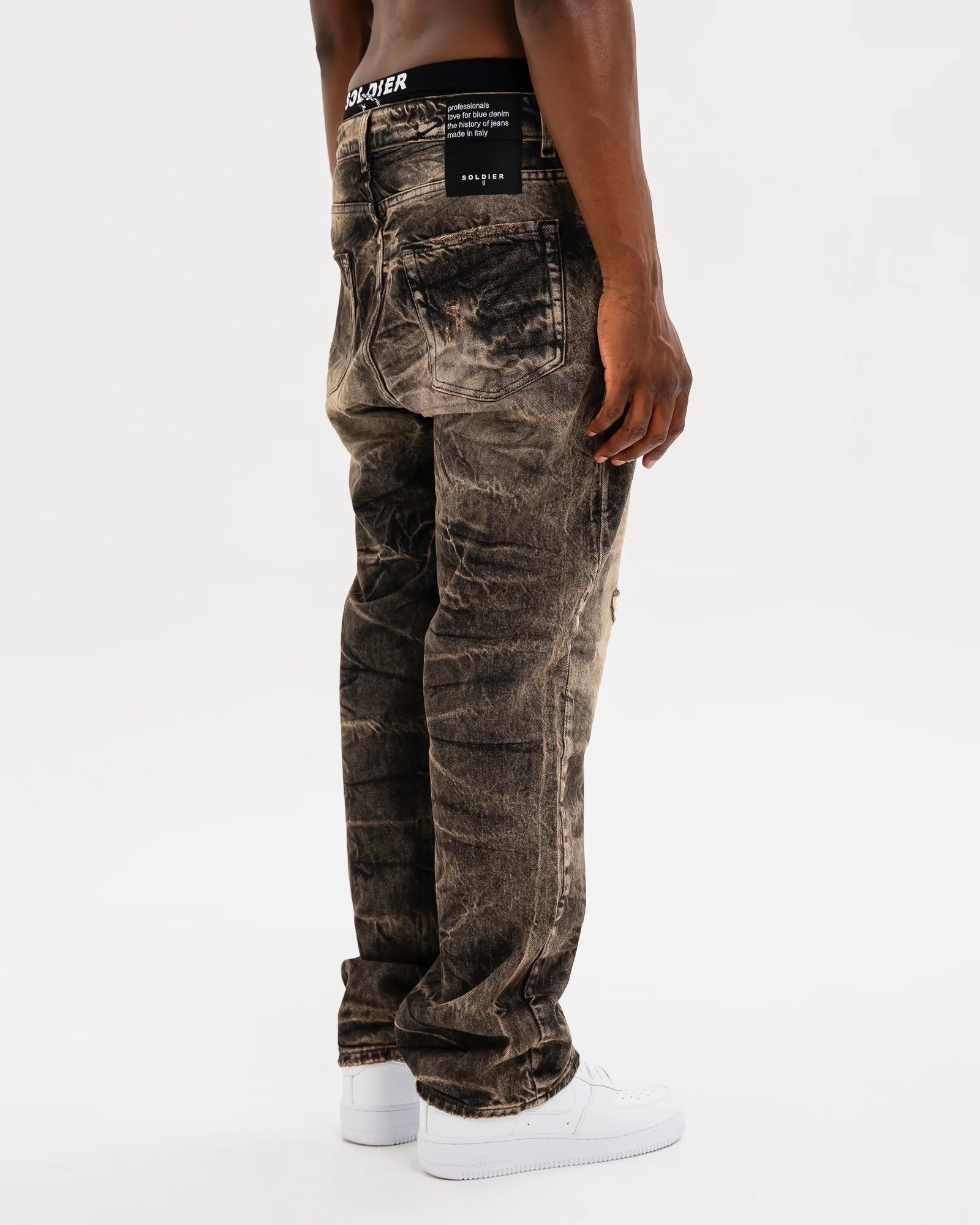 SOLDIER Jeans Baggy Made in Italy Nero Sabbiato