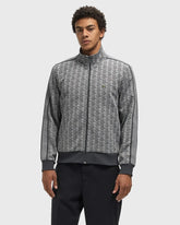 LACOSTE Monogram Felpa Con Zip Grigia e Nera