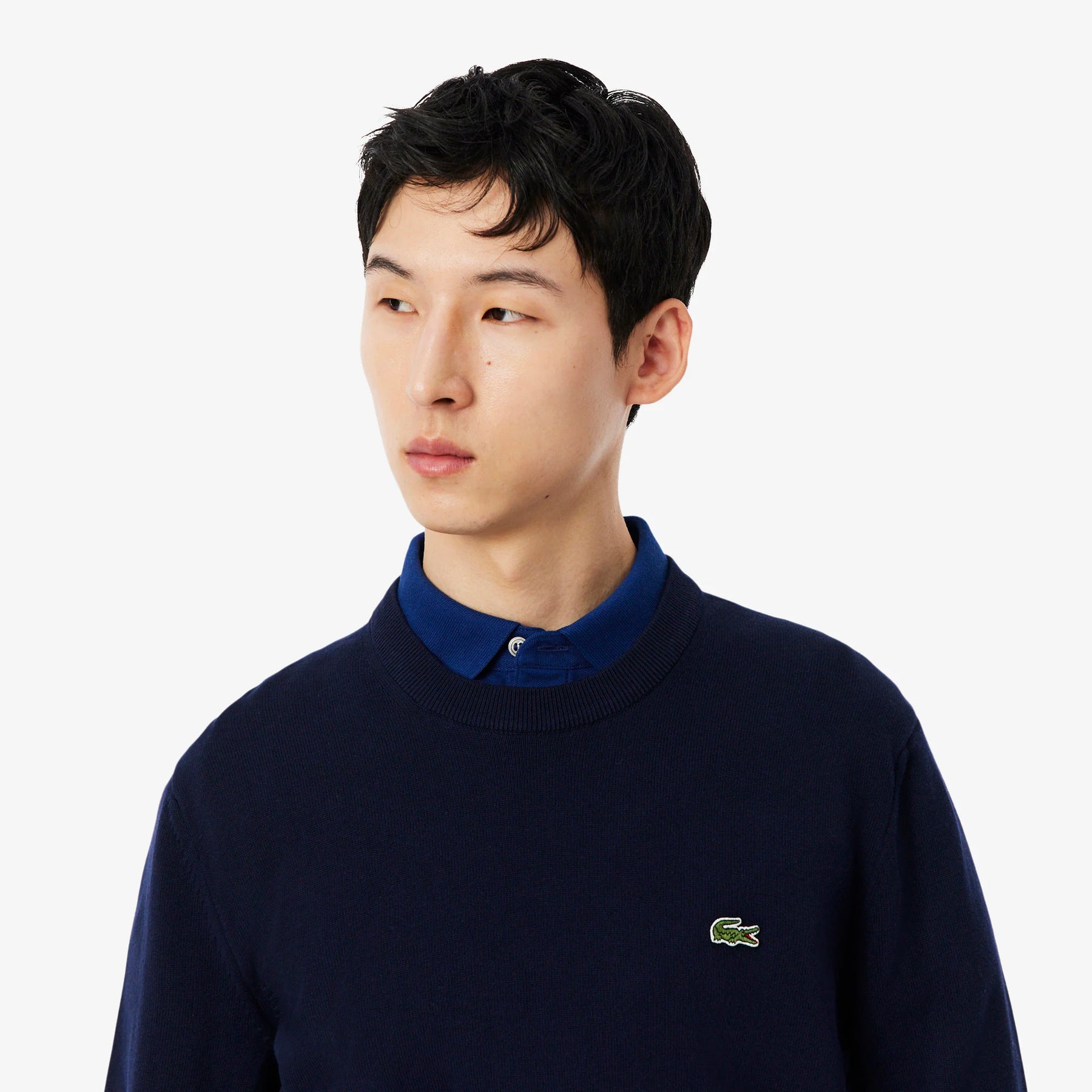 LACOSTE Pullover Girocollo Basic In Cotone Blu
