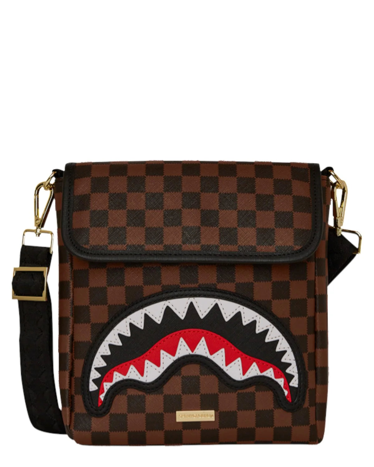 SPRAYGROUND Borsello In Pelle Sawtooth Sharks In Paris Messenger Sling Marrone