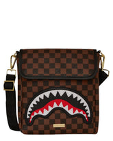 SPRAYGROUND Borsello In Pelle Sawtooth Sharks In Paris Messenger Sling Marrone
