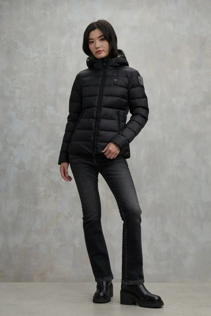 BLAUER Giubbotto Donna Piumino Invernale Fasciato Nero