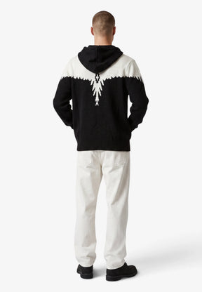 COUNTY OF MILAN Maglione Con Cappuccio Marcelo Burlon Nero/Panna