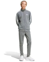 ADIDAS Tuta Leggera Acetata Con Zip Senza Cappuccio Con Strisce Laterali Grigia/Bianca