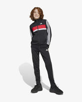 ADIDAS Performance Tuta Completa Bambino Con Bande Nere/Bianche/Rosse