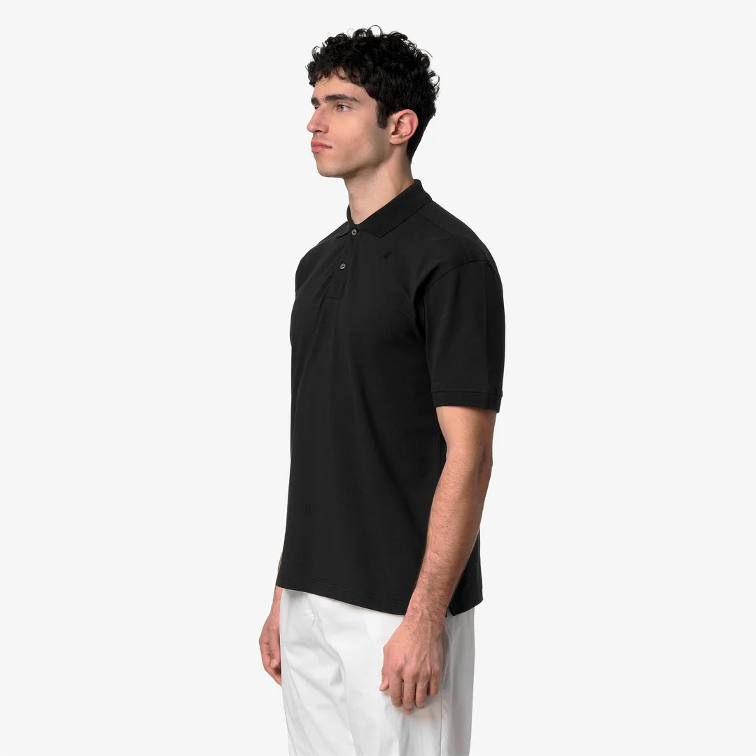 K-WAY Polo Simor Pique Logo Tono Su Tono Nera