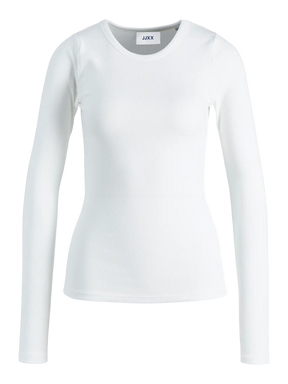JJXX JXFREYA  MAGLIETTA A COSTINE MANICHE LUNGHE BIANCA DONNA
