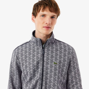 LACOSTE Monogram Felpa Con Zip Grigia e Nera