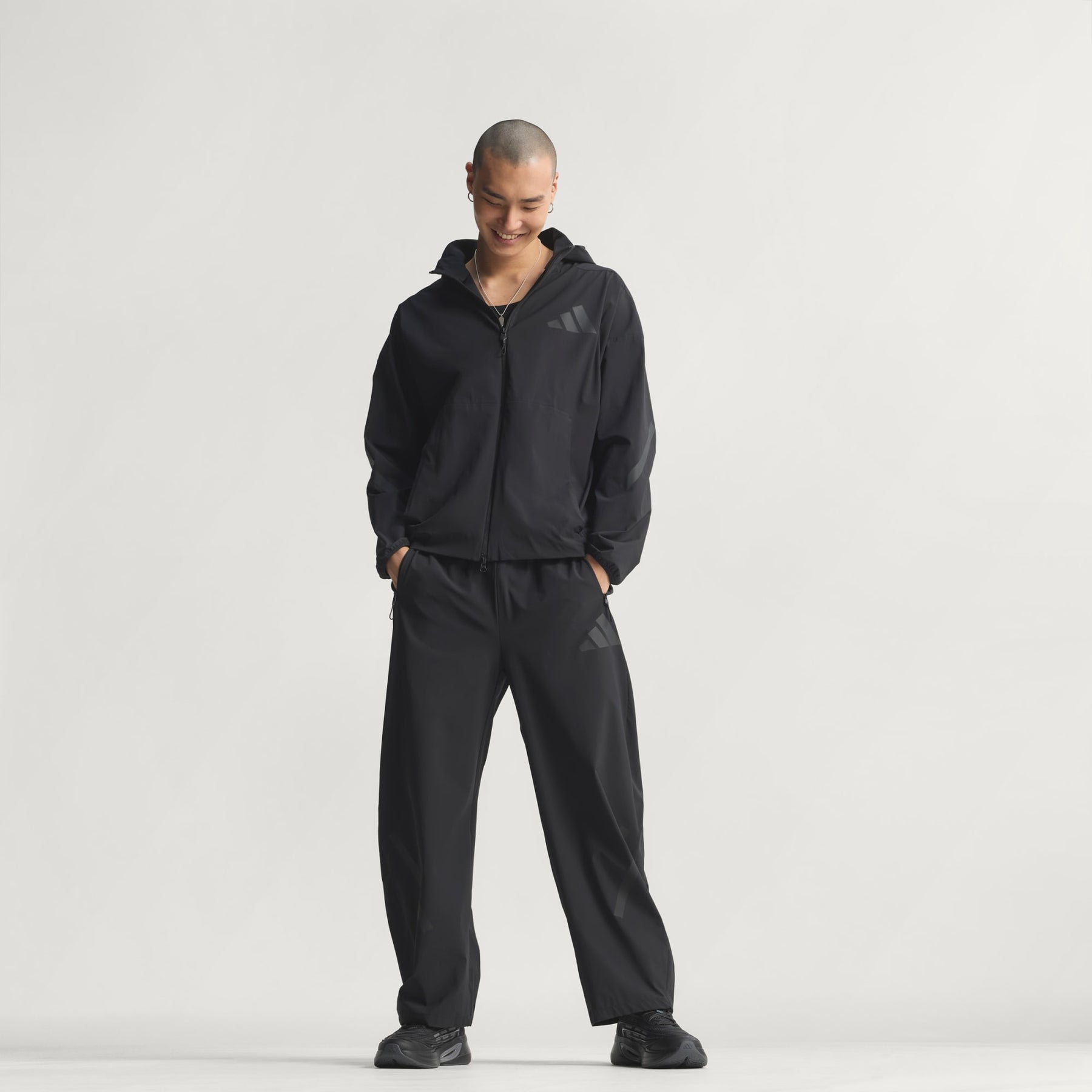 ADIDAS Z.N.E. Tuta Completa In Microfibra Over SIZE Pantalone Japan Nera