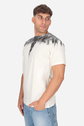 COUNTY OF MILAN T-Shirt Panna Marcelo Burlon Ali Graffito Nere