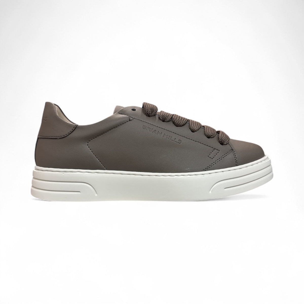 BRIAN MILLS Sneakers in Pelle Made in Italy Fango suola Bianca