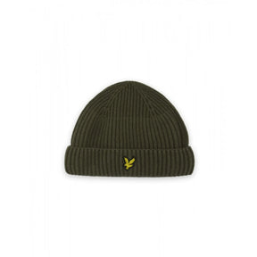 LYLE&SCOTT Cappello Ribbed Beanie In Lana Verde Oliva