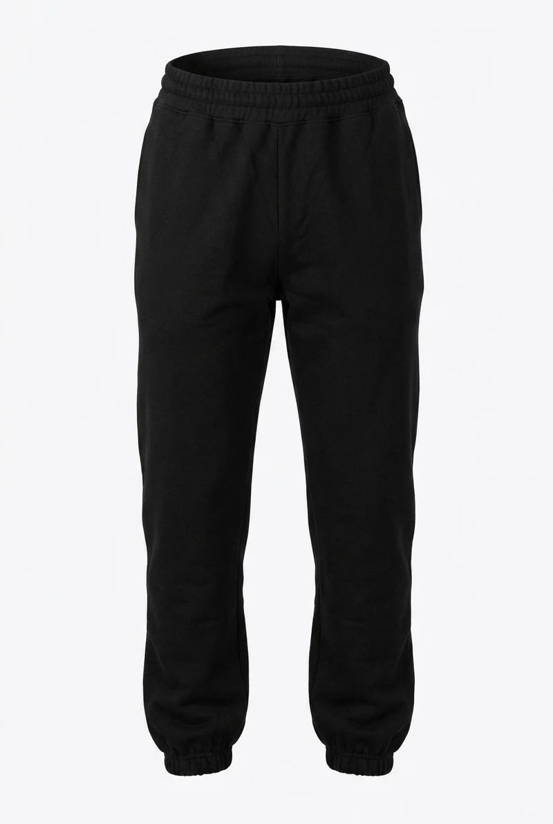 COUNTY OF MILAN Pantalone Di Tuta Marcelo Burlon Nero Con Logo Ricamato Bianco
