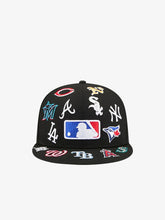 NEW ERA Cappello Con Visiera Piatta 59Fifty Fitted Nero Multilogo