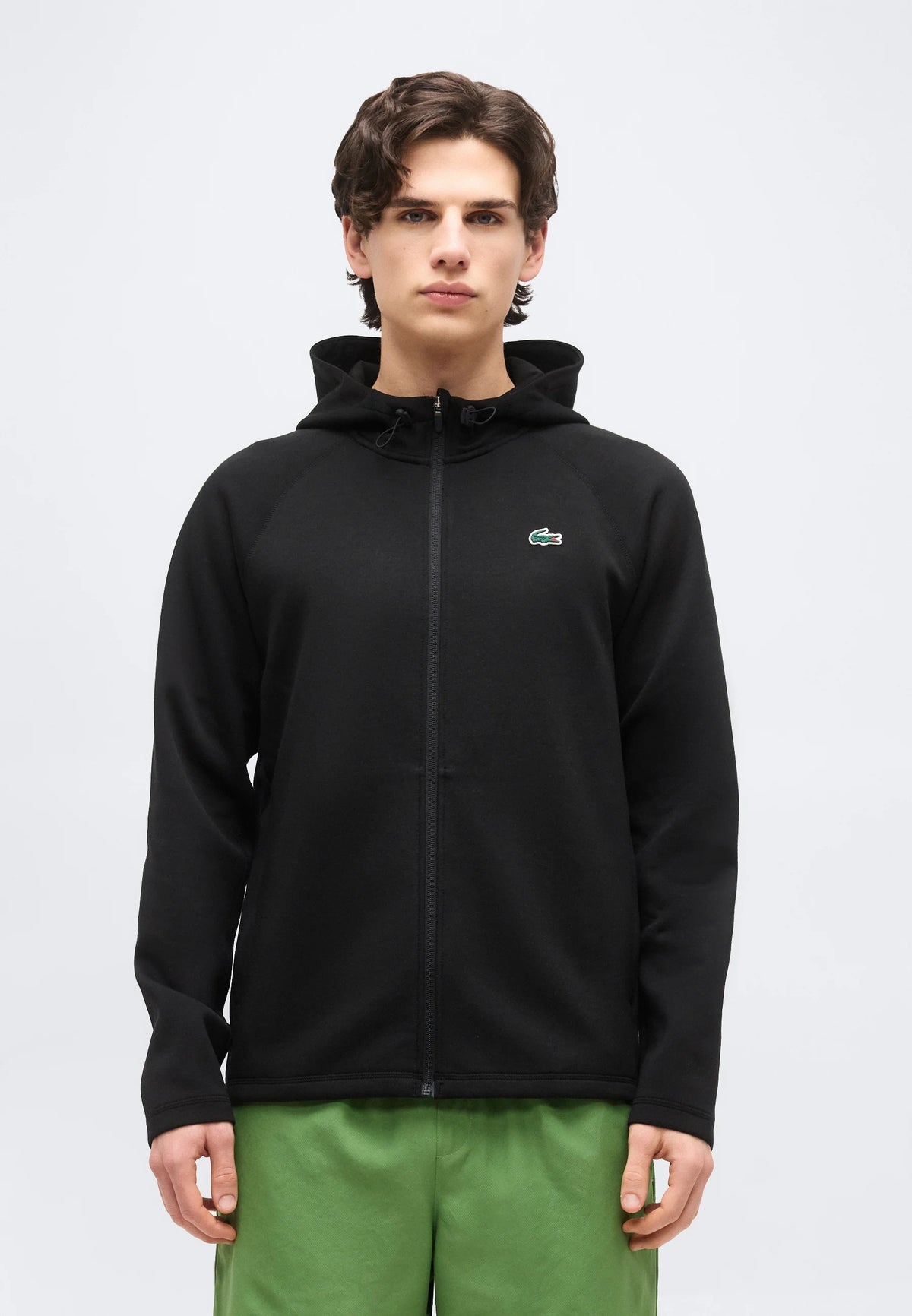 LACOSTE Felpa Con Zip E Cappuccio Nera