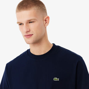 LACOSTE T-Shirt In Cotone Blu