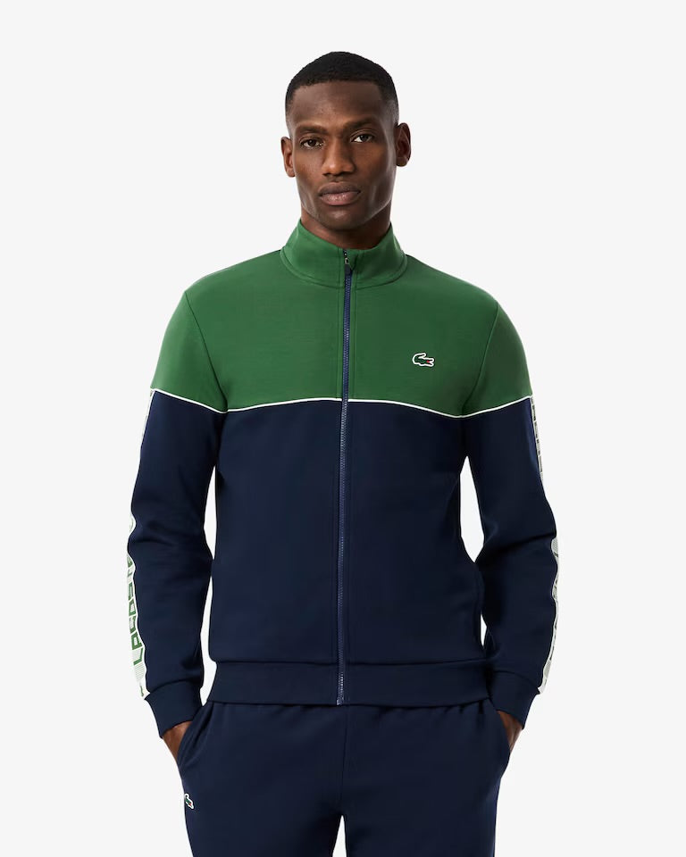 LACOSTE Tuta In cotone con banda laterale verde e blu