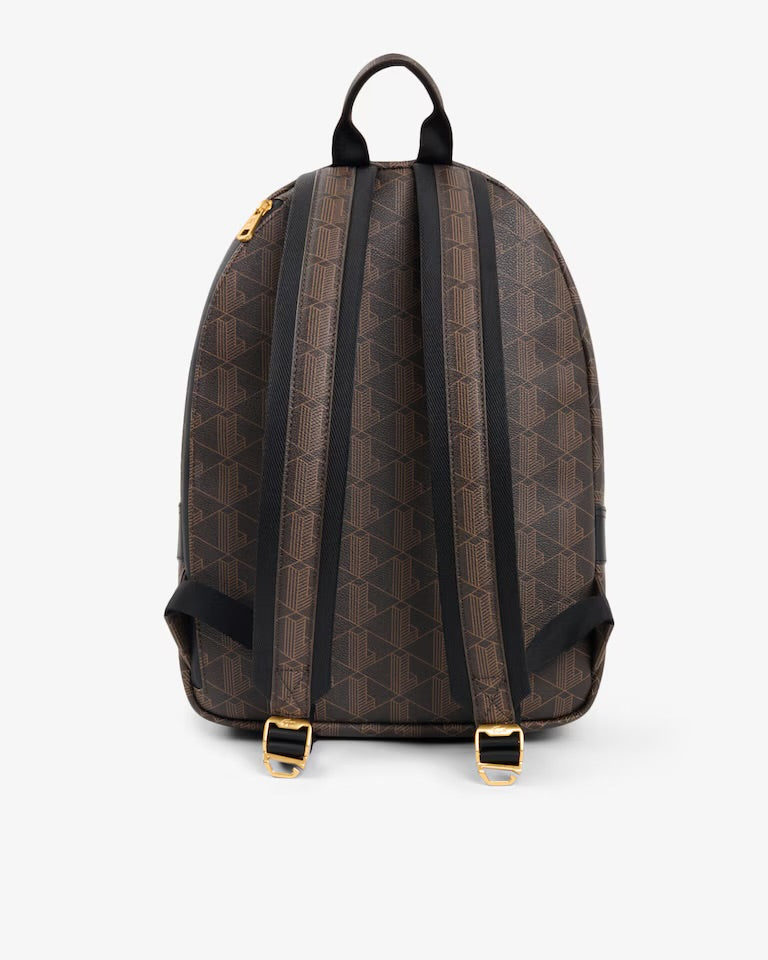 LACOSTE Zaino The Blend In Pelle Monogram Marrone