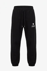 COUNTY OF MILAN Pantalone Di Tuta Marcelo Burlon Nero Con Logo Ricamato Bianco
