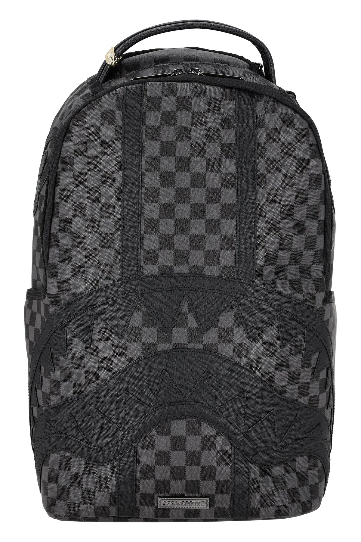 SPRAYGROUND Zaino In Pelle Henny Black Checkered Sharkmouth Nero