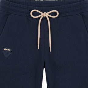 BLAUER Pantalone Di Tuta Felpato Logo Piccolo Blu