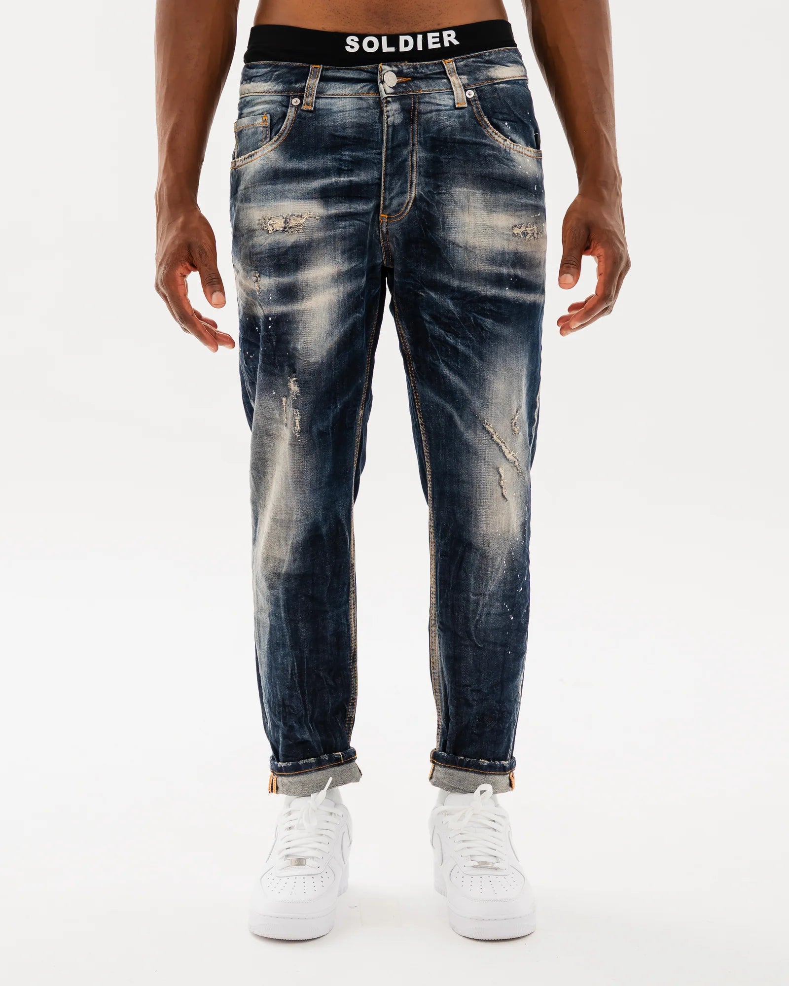 SOLDIER Jeans New Woll Regualr Fit Made in Italy Denim Blu Sabbiato