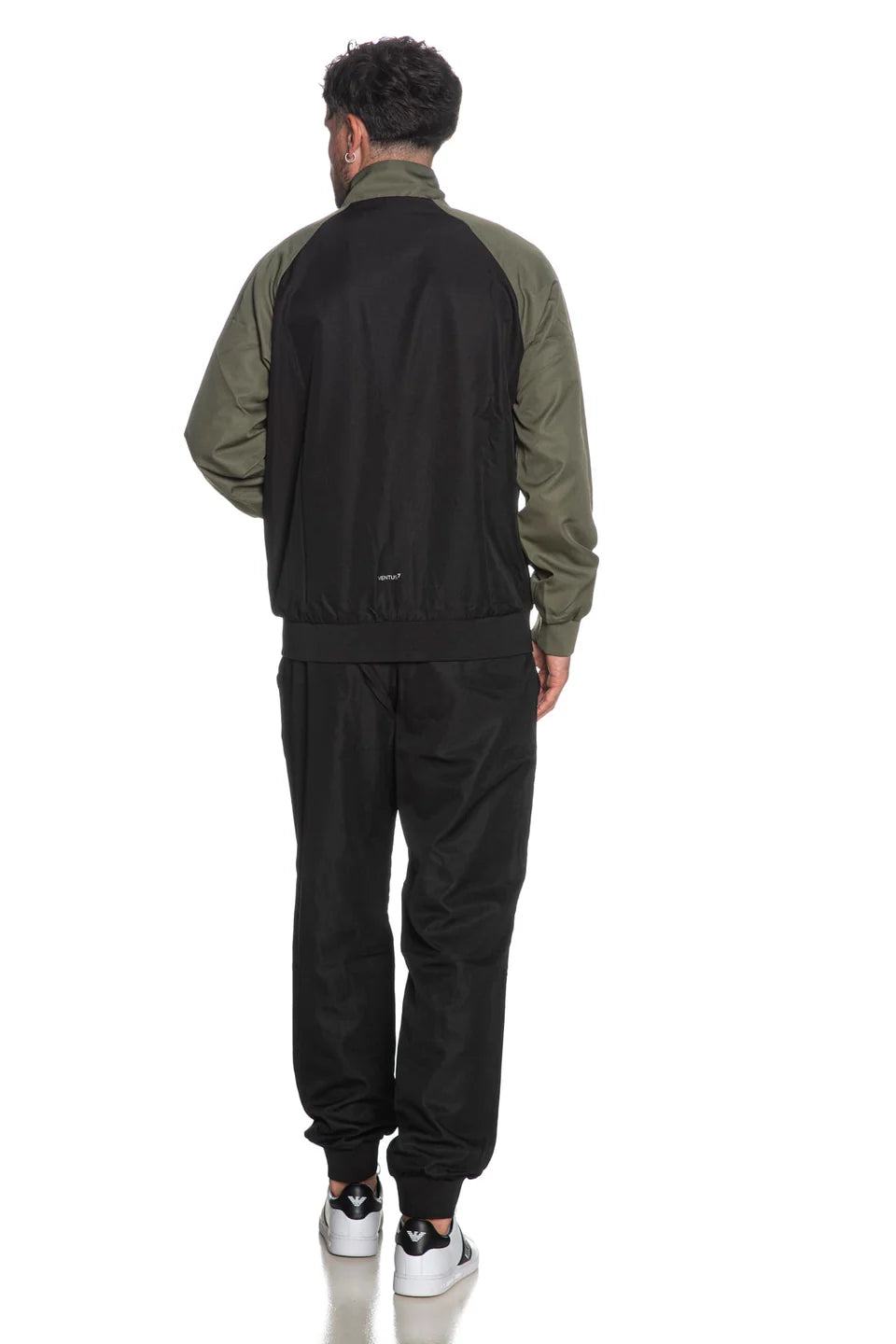 EMPORIO ARMANI Tuta Leggera In Microfibra Con Zip Nera/Verde 25/26
