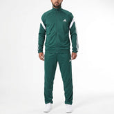 ADIDAS Tuta Acetata Teamsport Con Bande Sulle Maniche Verde/Bianca